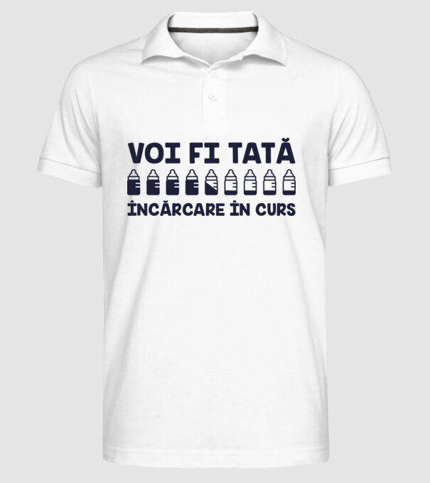 Voi fi tată - încărcare în curs model alb pe tricou