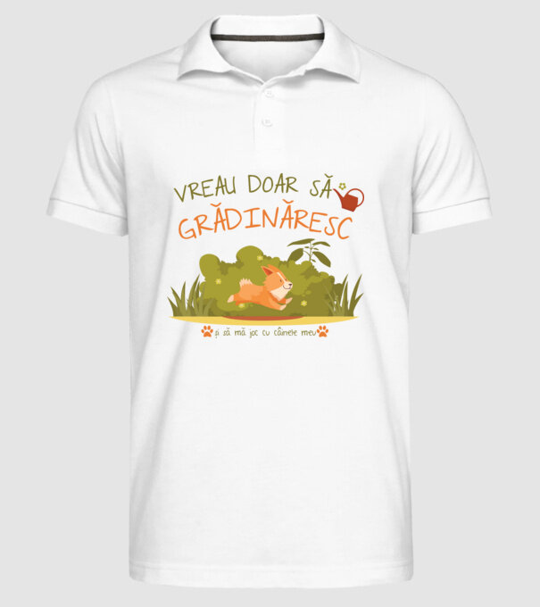 vreau doar să grădinăresc model alb pe tricou