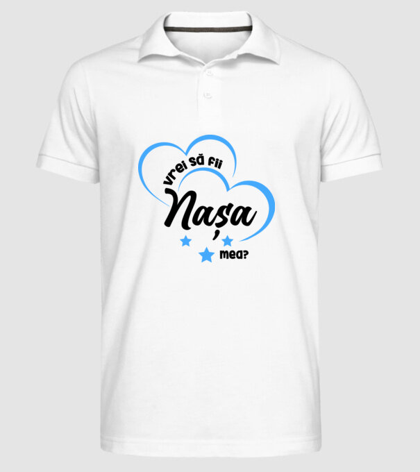 Vrei să fii nașa mea? model alb pe tricou