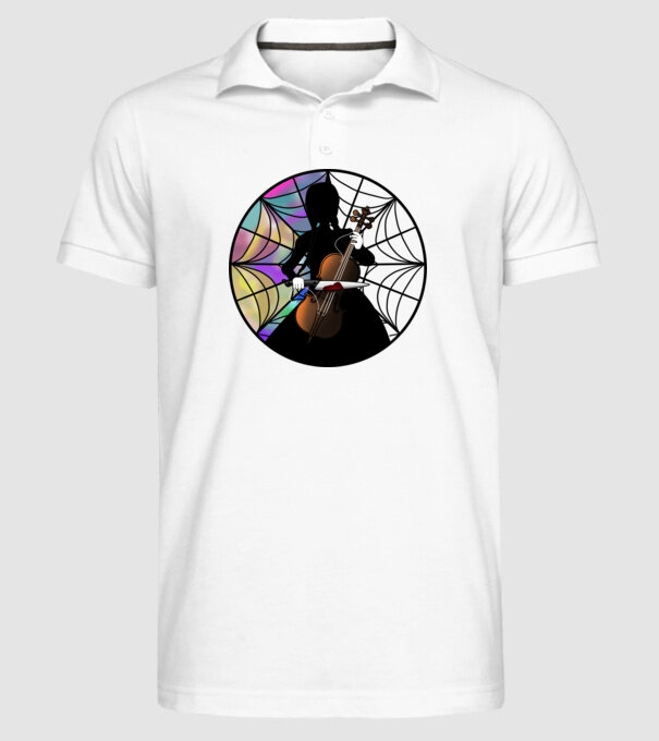 Wednesday Addams Cello - Enid room model alb pe tricou