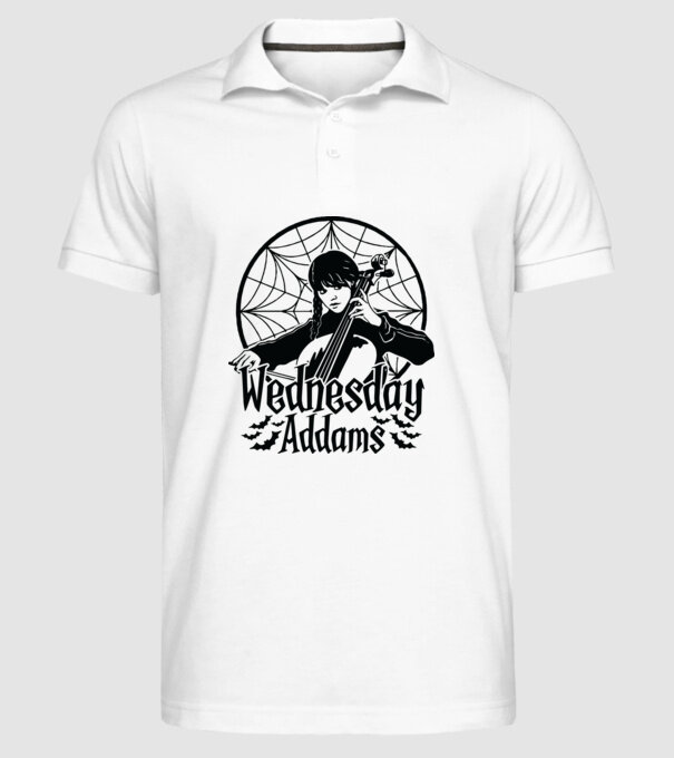 Wednesday Window model alb pe tricou