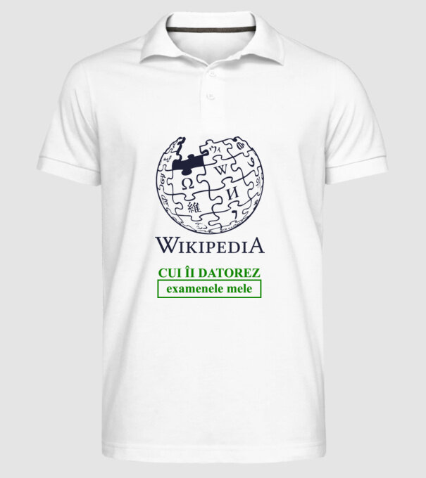 Wikipedia: cui îi datorez examenele mele model alb pe tricou