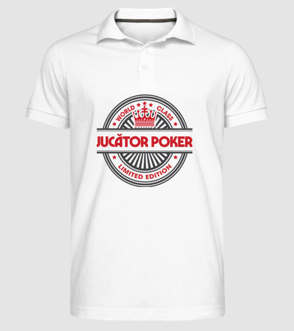 jucător poker model alb pe tricou