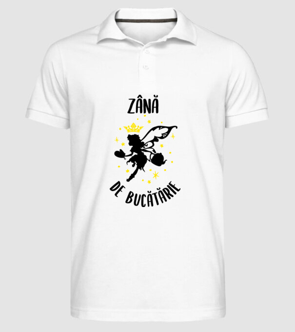 zână de bucătărie model alb pe tricou