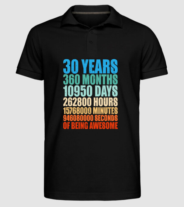 30 years of being awesome model negru pe tricou