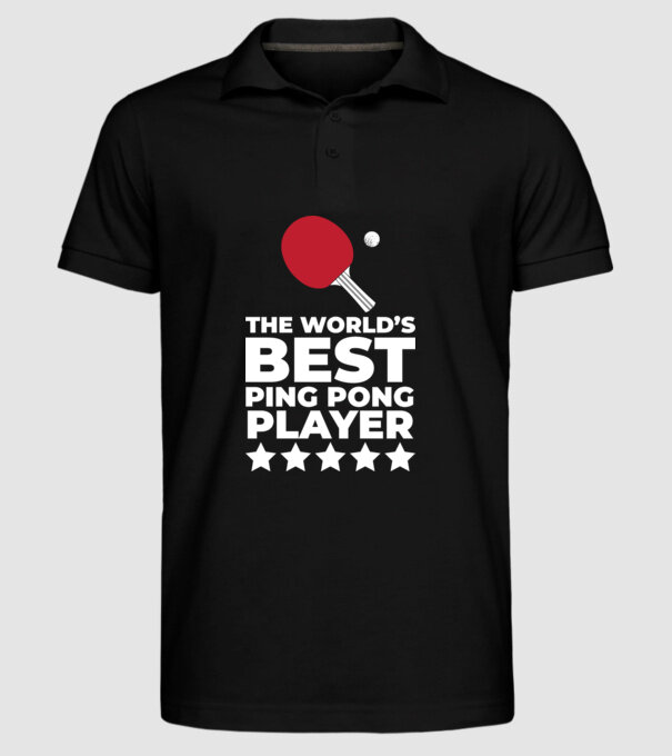 Cel mai bun jucător ping-pong engleză model negru pe tricou