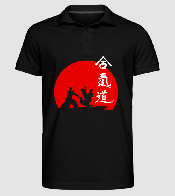 Aikido model negru pe tricou