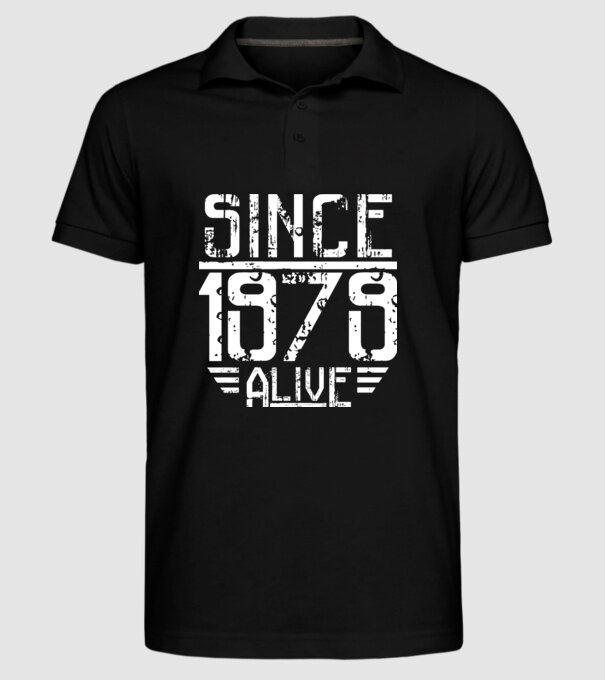 Alive since 1979 model negru pe tricou