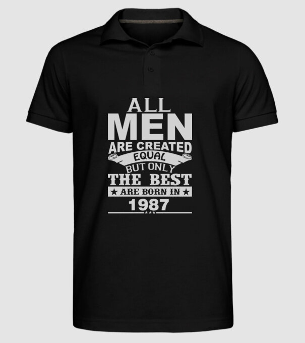 All men are created - 1987 model negru pe tricou