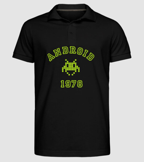 android model negru pe tricou