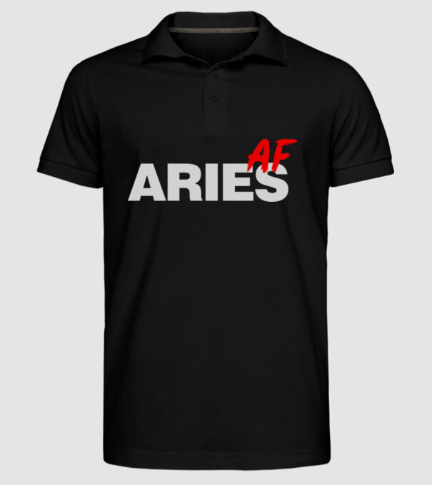 ARIES as fuck model negru pe tricou