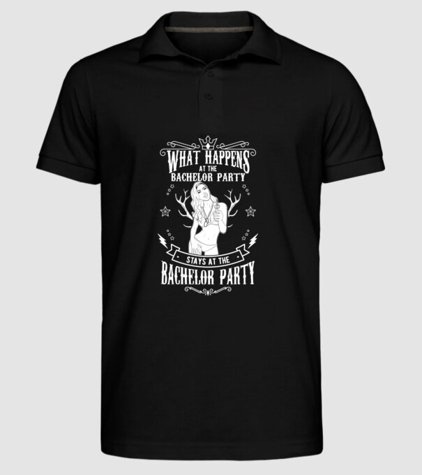 Bachelor party model negru pe tricou
