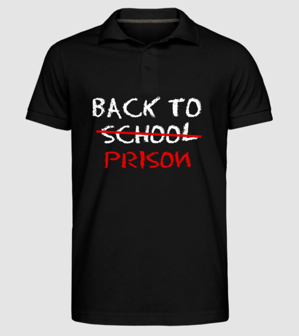 Back to prison - școală model negru pe tricou