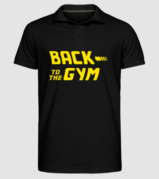 Back to the gym model negru pe tricou