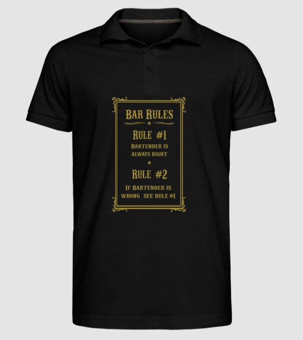 Bar rules model negru pe tricou