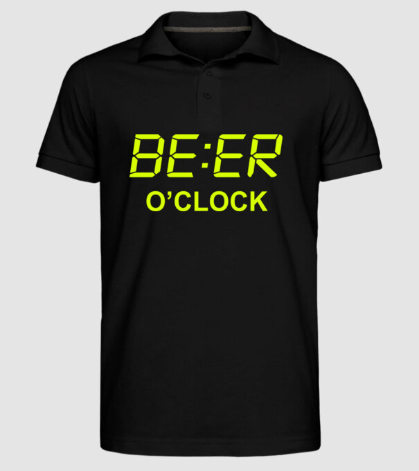 'Beer o'' clock' model negru pe tricou