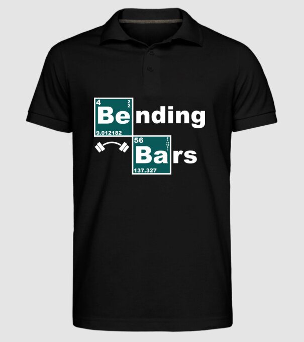 Bending bars model negru pe tricou