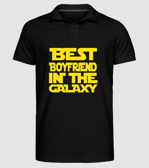 best boyfriend in the galaxy model negru pe tricou