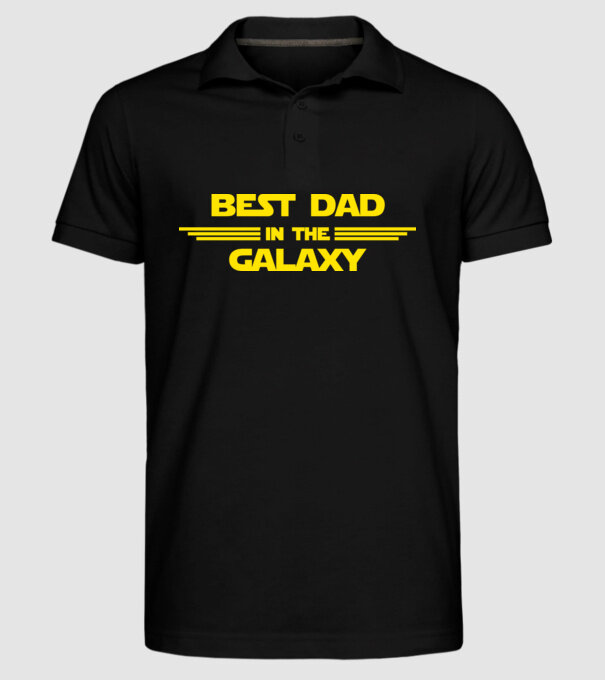 Best dad in the galaxy model negru pe tricou