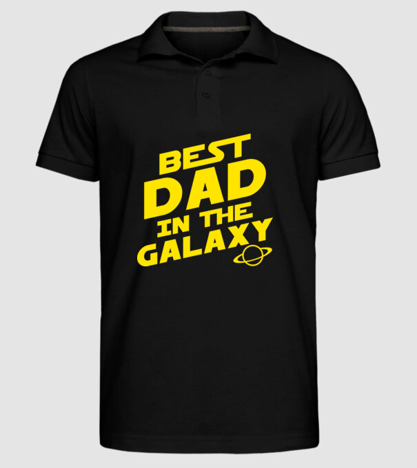 Best dad in the galaxy model negru pe tricou