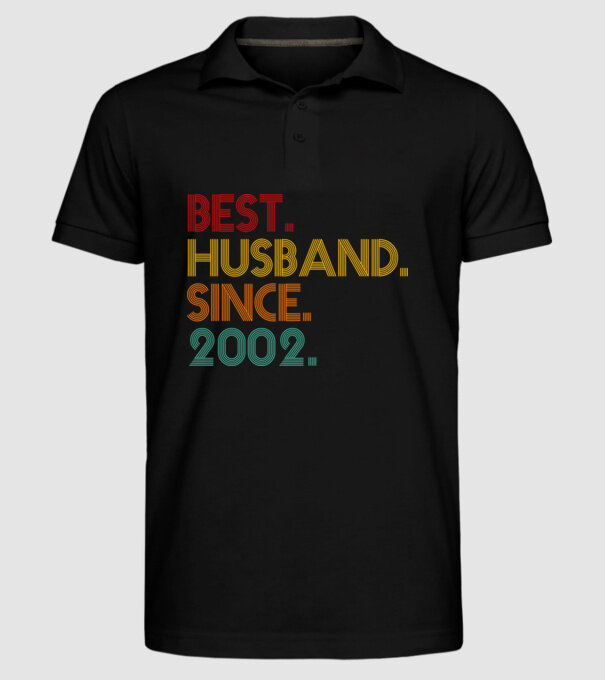 best husband since 2002 retro model negru pe tricou