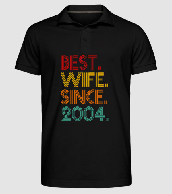 best wife since 2004 retro model negru pe tricou