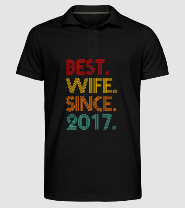 best wife since 2017 retro model negru pe tricou