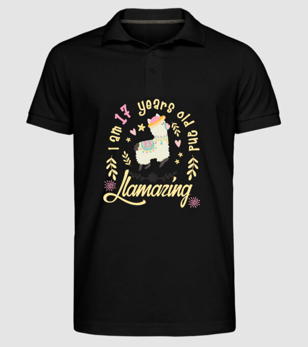 Birthday Llamazing 17 years old model negru pe tricou