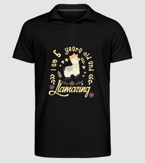 Birthday Llamazing 5 years old model negru pe tricou