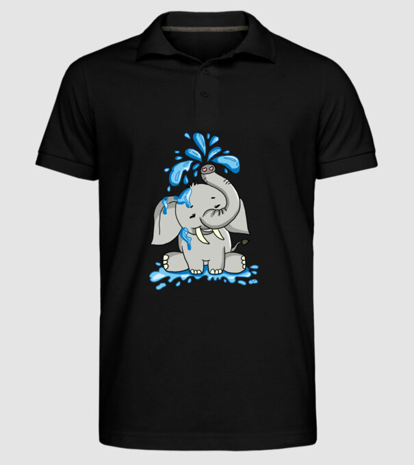 boldog elefánt model negru pe tricou