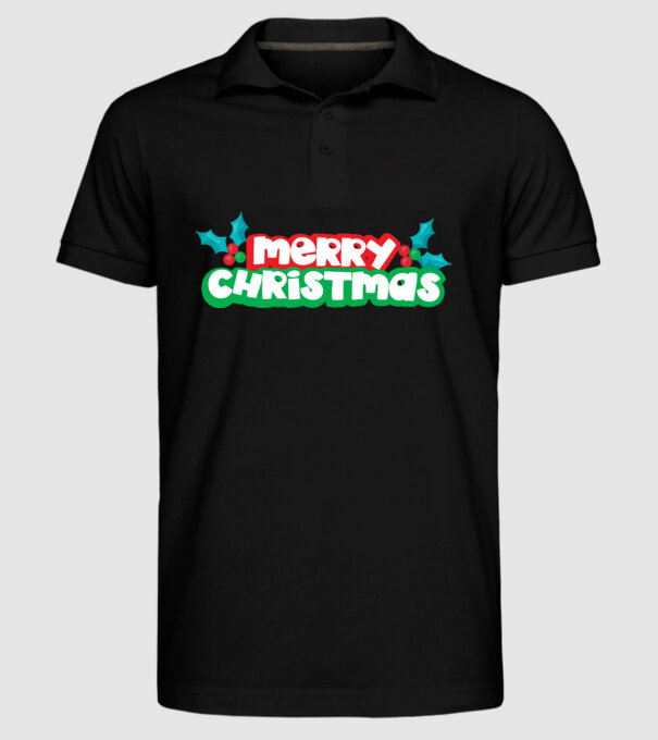 Text Crăciun Fericit model negru pe tricou