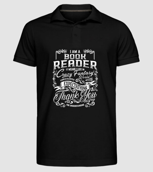 Book reader model negru pe tricou