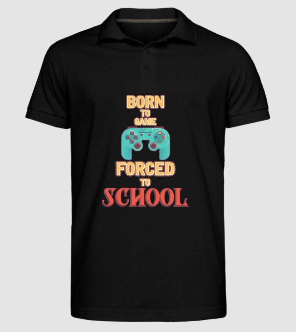 Born to game model negru pe tricou