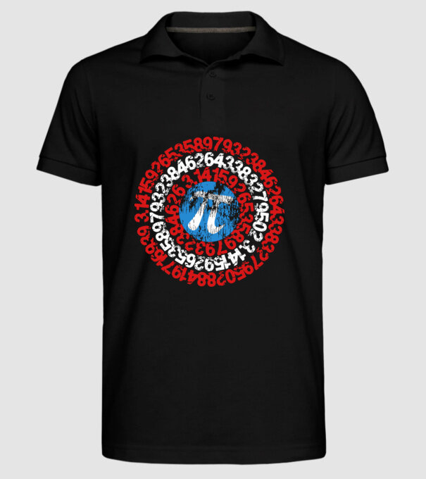 Captain PI model negru pe tricou