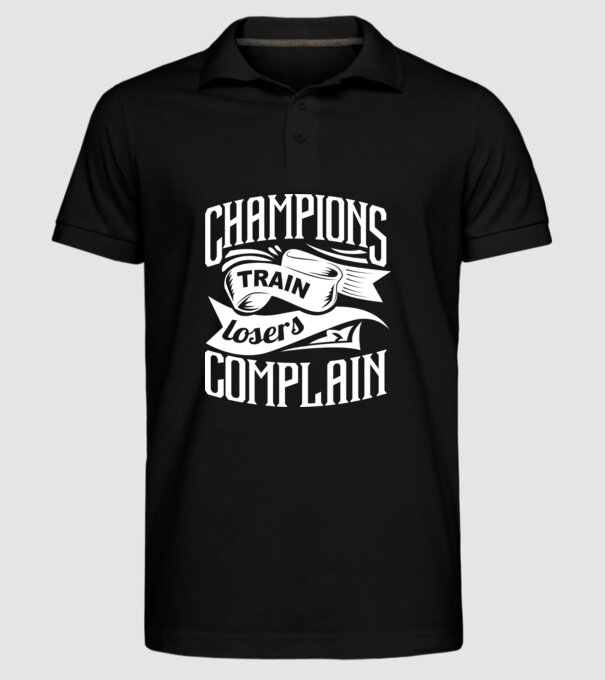 champions train model negru pe tricou