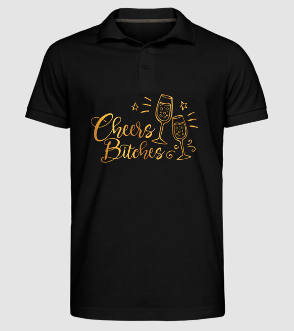 Cheers Bitches model negru pe tricou