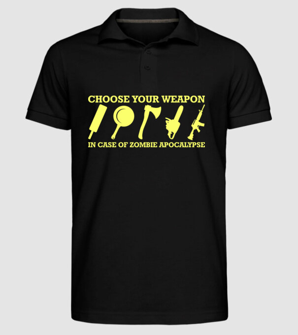 choose your weapon model negru pe tricou