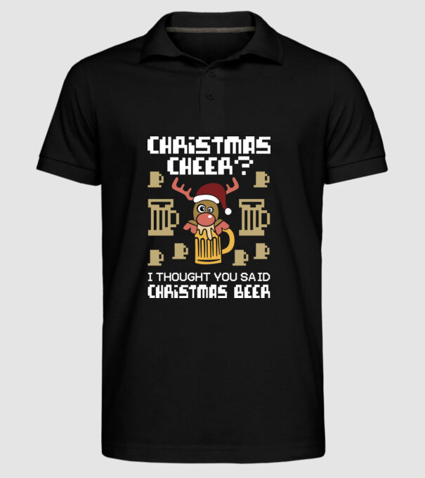 Christmas beer pulovăr urât model negru pe tricou
