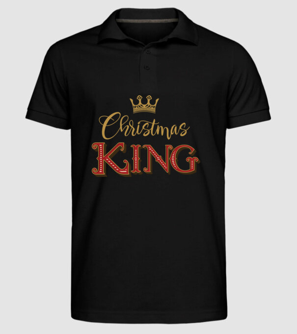 Christmas King model negru pe tricou