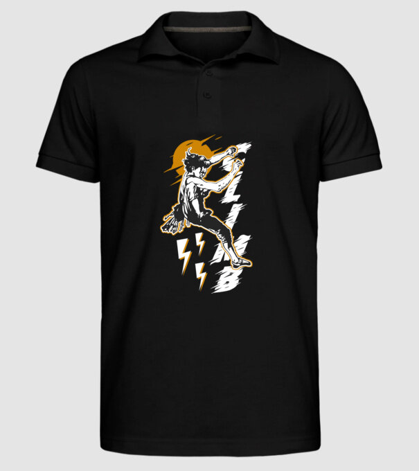 CLIMB retro model negru pe tricou