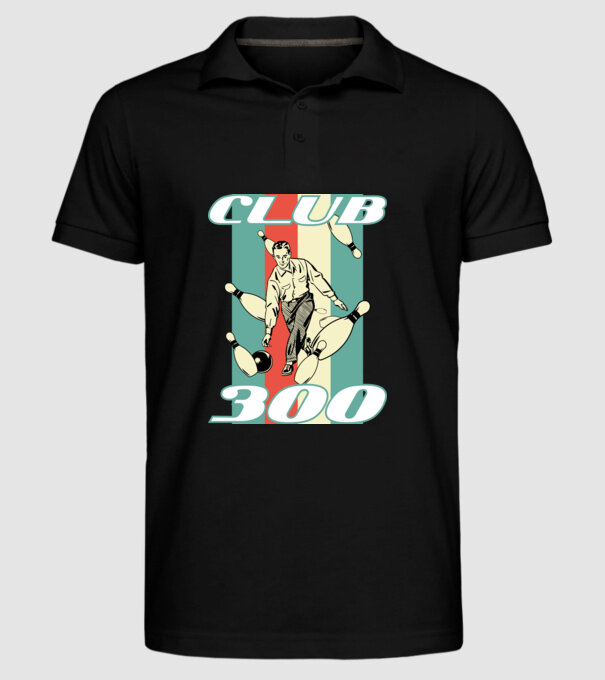 club300 model negru pe tricou