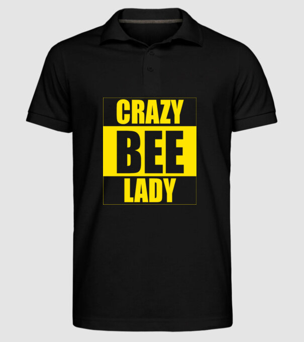 Crazy bee lady model negru pe tricou