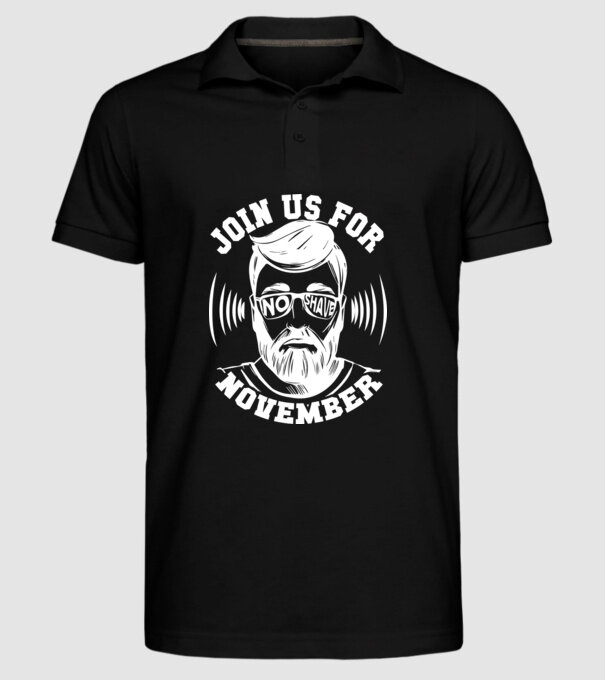 Alătură-te mișcării No Shave November (engleză) model negru pe tricou