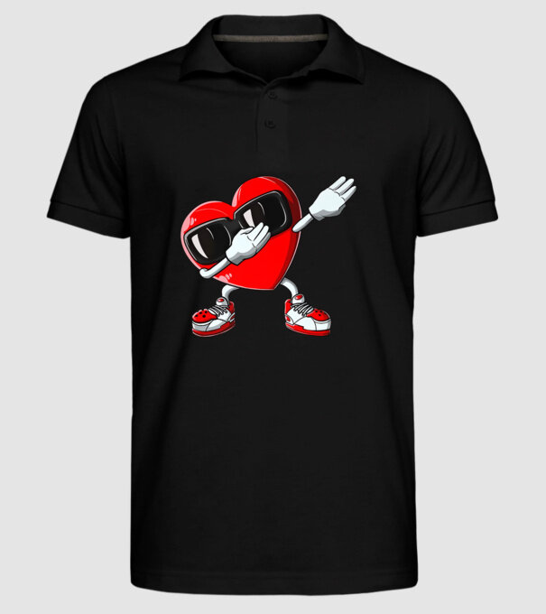 Dab inima model negru pe tricou
