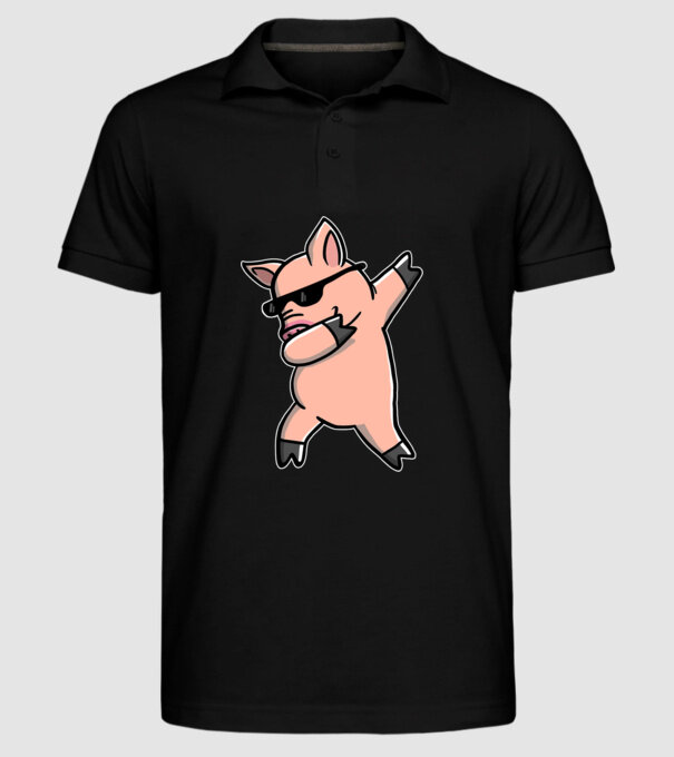 Porc dab model negru pe tricou