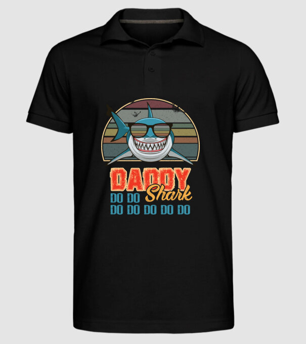 Daddy shark v2 model negru pe tricou