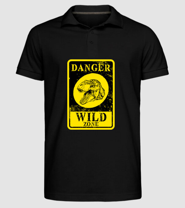 Danger wild zone model negru pe tricou