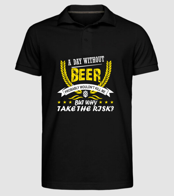 Day without beer model negru pe tricou