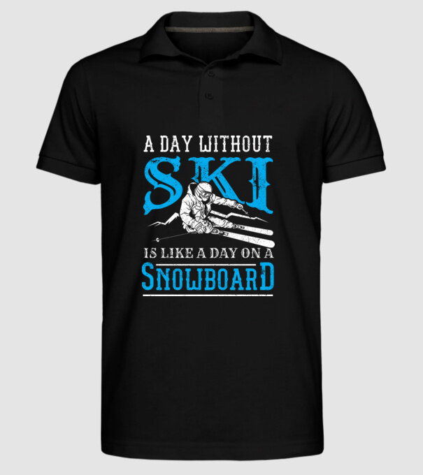 Day without SKI model negru pe tricou