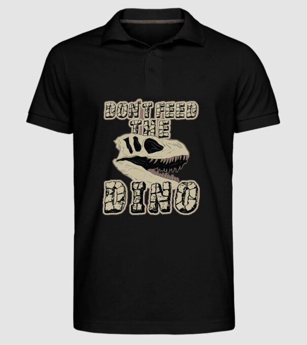 Dont feed the dino model negru pe tricou